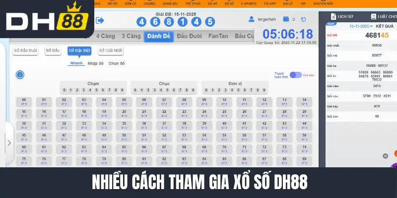 Nhiều cách tham gia xổ số DH88
