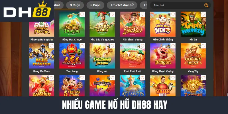 Nhiều game nổ hũ DH88 hay